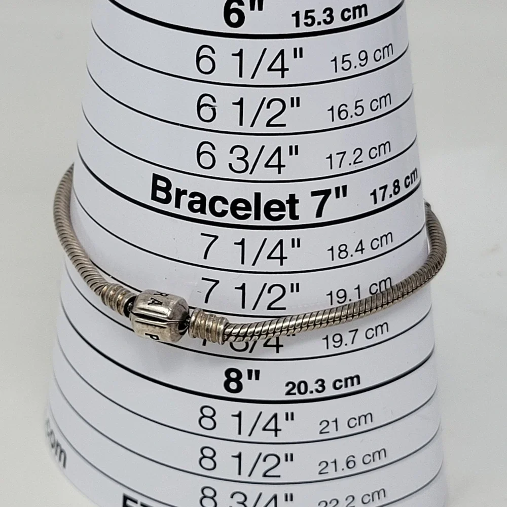 Pandora Moments Sterling Silver Snake Chain Charm Bracelet 7.25 18.4cm‎ 925 ALE